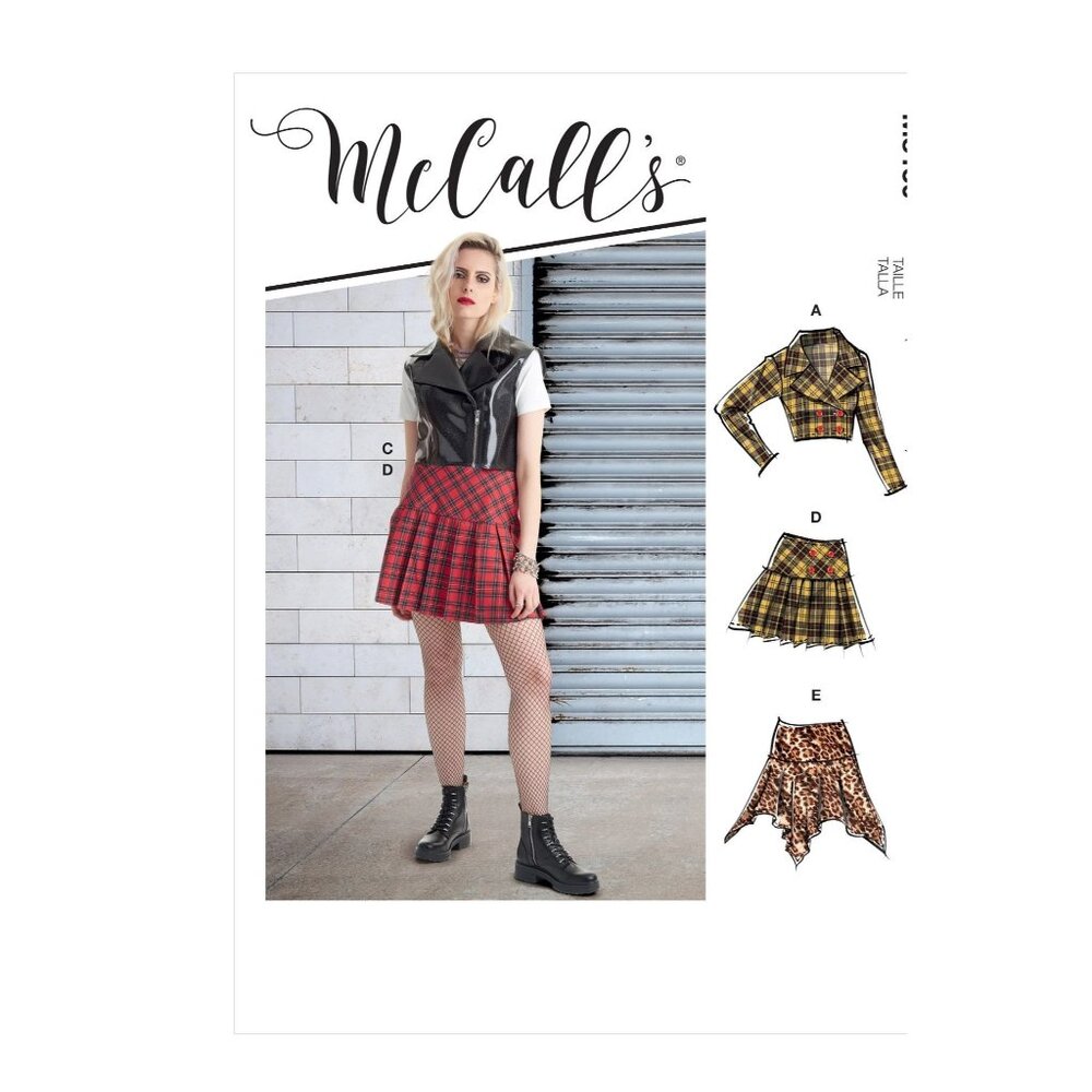 McCalls Sewing Pattern 8130 10675 Pop Culture Skirt Jacket Misses Size 14-22